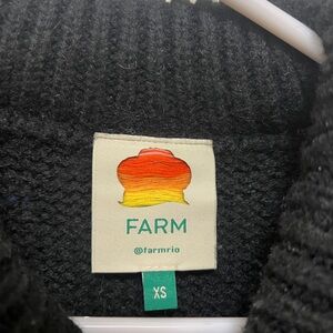 Farm Rio Polka Dot Print Mock Neck Sweater